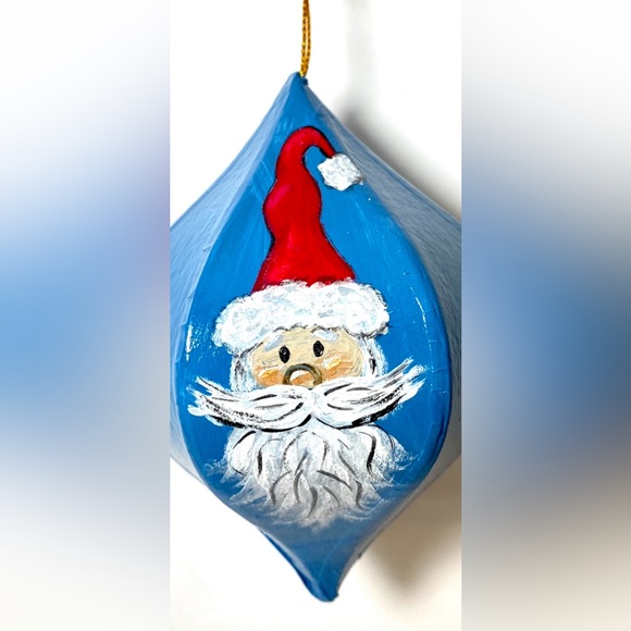 ORIGINAL Hand Painted Rudolph Hermie Santa 6 Side Paper Mache Christmas Ornament - Picture 6 of 9